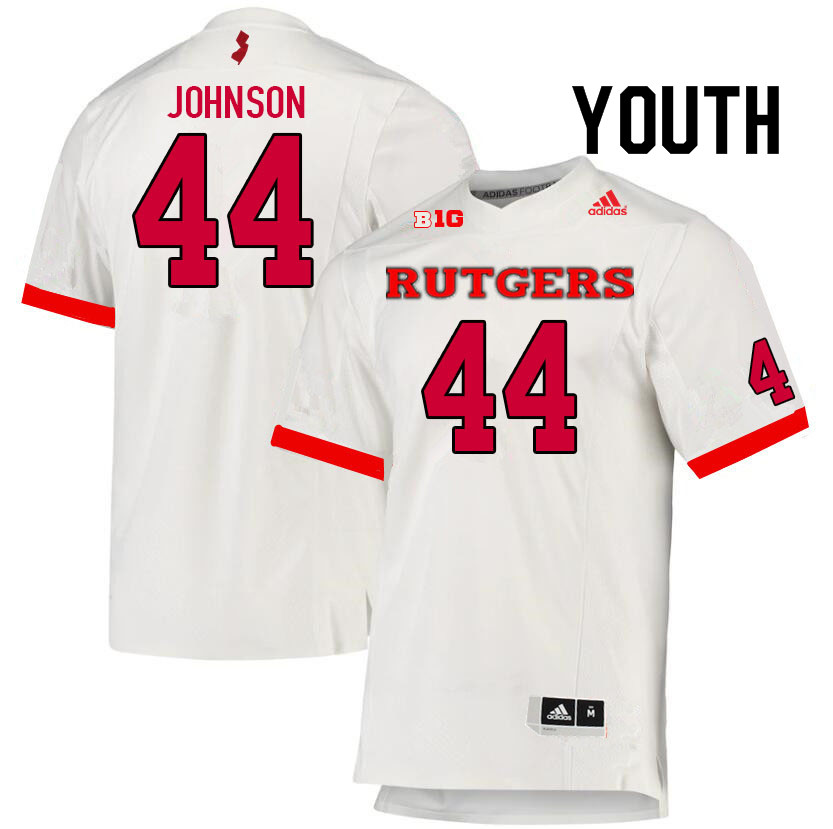 Youth #44 Anthony Johnson Rutgers Scarlet Knights College Football Jerseys Sale-White